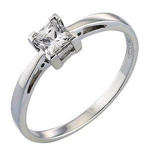 9ct White Gold Cubic Zirconia Ring