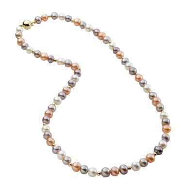 9ct gold multi-coloured cultured freshwater pearl necklace - Product number 4378075