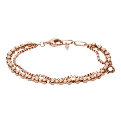 Fossil Rose Gold Tone Stone Set Bracelet Ernest Jones