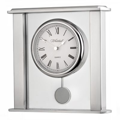 Silver/Glass Pendulum Mantle Clock