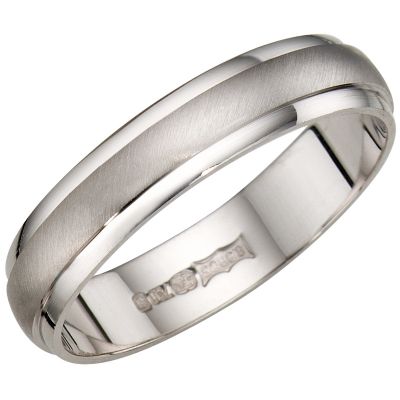 18ct white gold 4mm plain wedding band this simple 18ct gold wedding ...
