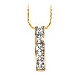 9ct Gold Cubic Zirconia Bar Pendant