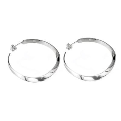 H Samuel Sterling Silver Hoop Twist Earrings