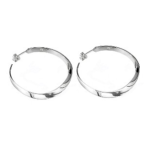 Sterling Silver Hoop Twist Earrings