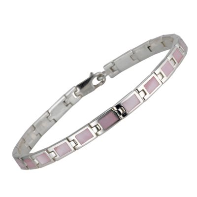 Sterling silver pink mother of pearl bracelet
