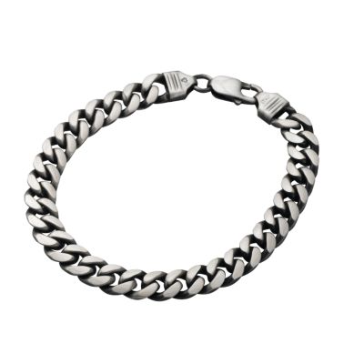 Men's oxidised sterling silver curb bracelet - Product number 4417933