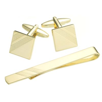 Engraved cufflink and Tie Slide Set - Product number 4420055