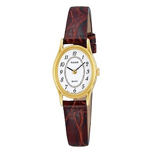 Pulsar Ladiesand#39; Leather Strap Watch