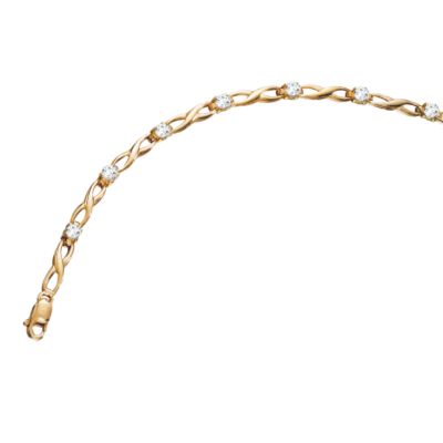 9ct gold Cubic Zirconia 7.25`` Bracelet