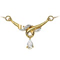9ct Gold Cubic Zirconia 18'' Scroll Necklace