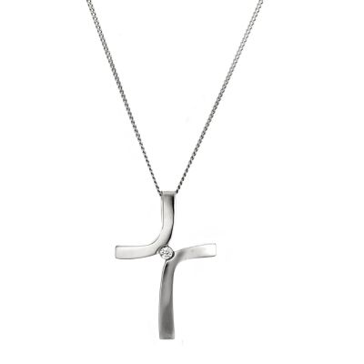 White Gold Diamond Cross Pendant - Product number 4436482