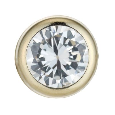 9ct Gold Single Cubic Zirconia Rub Over Stud