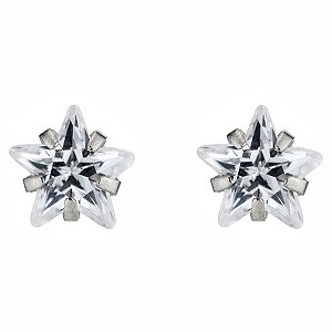 9ct White Gold Cubic Zirconia Star Stud Earrings9ct White Gold Cubic Zirconia Star Stud Earrings