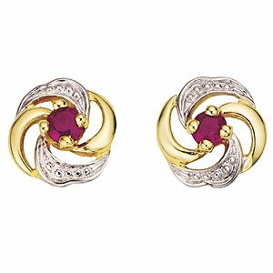 Gold Ruby Earrings - Product number 4448952