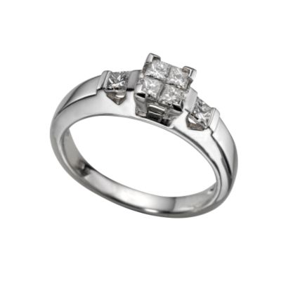 Platinum half carat princess cut diamond ring