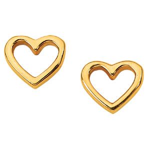 9ct gold Small Open Heart Stud Earrings