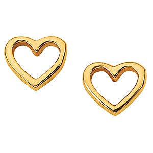 9ct gold Small Open Heart Stud Earrings