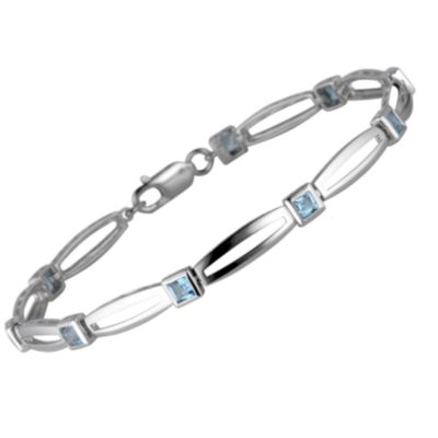 9ct white gold blue topaz bracelet - Product number 4450973