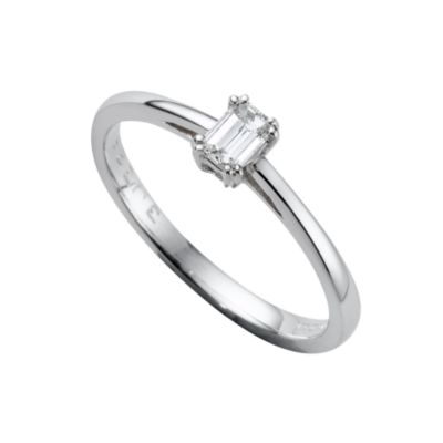 18ct white gold quarter carat diamond solitaire ring