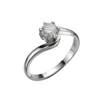 18ct white gold half carat diamond solitaire ring