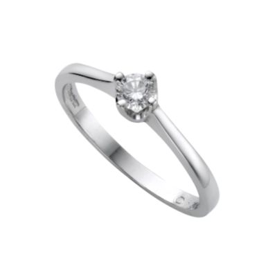 9ct white gold fifth carat diamond solitaire ring - Product number 4453182