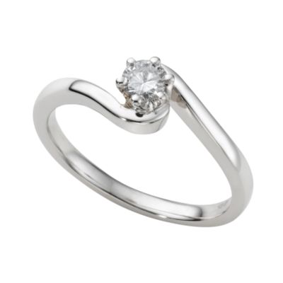 18ct white gold quarter carat diamond solitaire ring