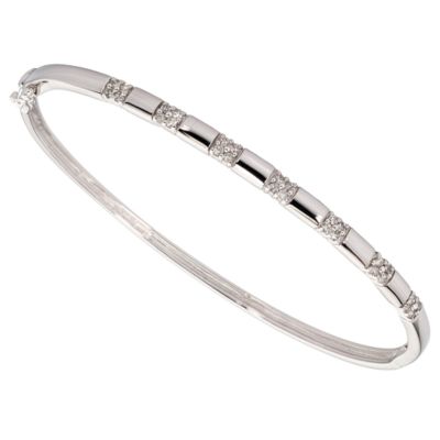 9ct white gold quarter carat diamond bangle - Product number 4459369