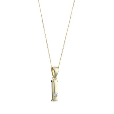 9ct gold Cubic Zirconia Initial I Pendant