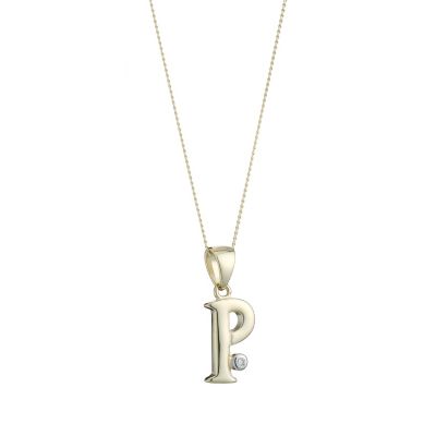 Unbranded 9ct Cubic Zirconia Initial P Pendant