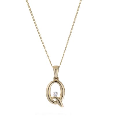 9ct Yellow Gold Letter Pendant Q - Product number 4464834