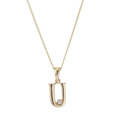 9ct Yellow Gold Letter Pendant U - Product number 4464877