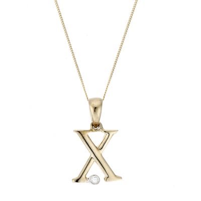 9ct Yellow Gold Letter Pendant X - Product number 4464907