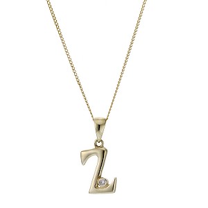 9ct Yellow Gold Letter Pendant Z