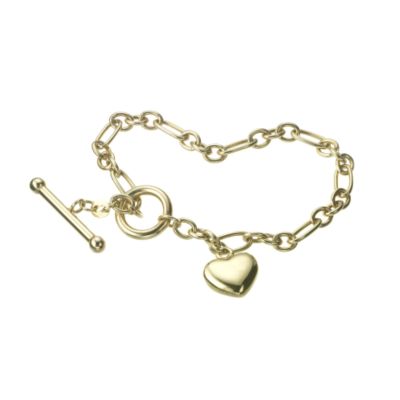 9ct gold Belch Heart T-Bar Bracelet