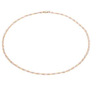 H Samuel 9ct Three-Colour Gold Herringbone Necklace