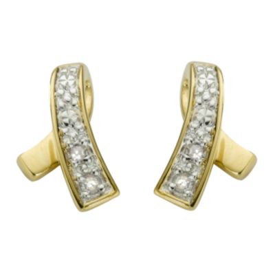 9ct gold diamond earrings