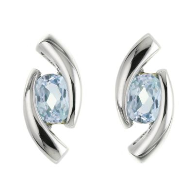 9ct white gold blue topaz earrings - Product number 4468368