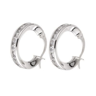 White gold cubic zirconia earrings - Product number 4468481