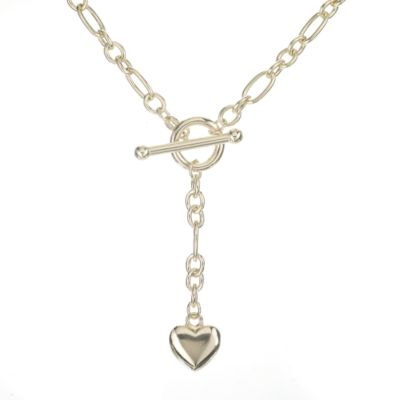 Unbranded 9ct Yellow Gold Heart Pendant Albert Necklace