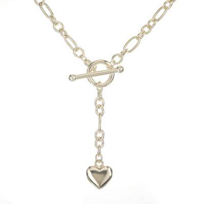 9ct Yellow Gold Heart Pendant Albert Necklace