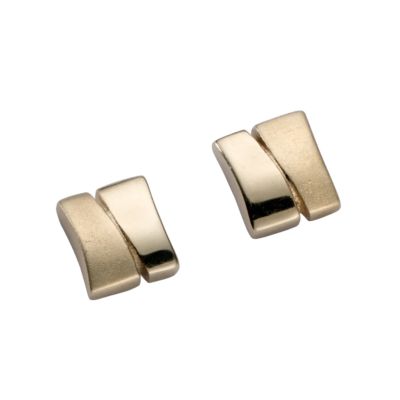 9ct gold matt and polished stud earrings