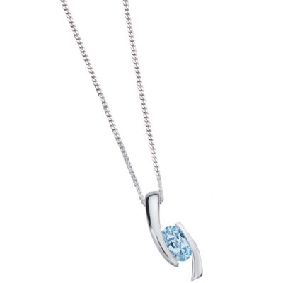 9ct white gold blue topaz pendant - Product number 4469283