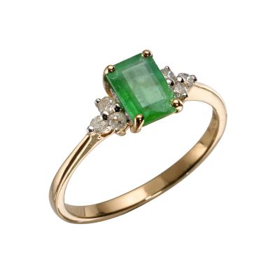 18ct gold emerald and diamond ring - Product number 4470958