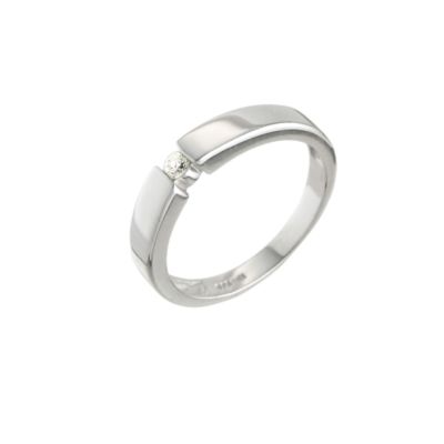 9ct white gold diamond solitaire ring - Product number 4472233