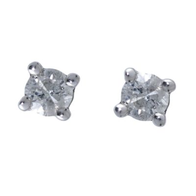 9ct white gold quarter carat diamond solitaire earrings - Product number 4484479