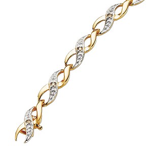 9ct gold 1/10 Carat Diamond Bracelet
