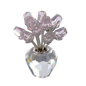 Swarovski Crystal - A Dozen Pink Roses