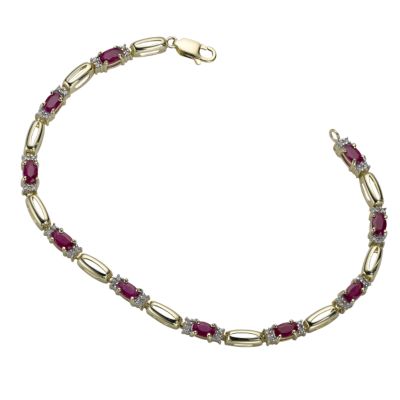 1/5 Carat Diamond and Ruby Bracelet