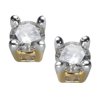 9ct gold quarter carat diamond solitaire earrings - Product number 4486498