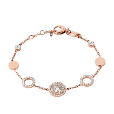 Fossil Rose GoldPlated Crystal Set Bracelet H.Samuel